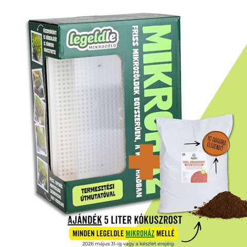 Legeldle Mikroház Mikrozöld Termesztő Tálca - AJÁNDÉK 5L KÓKUSZROSTTAL